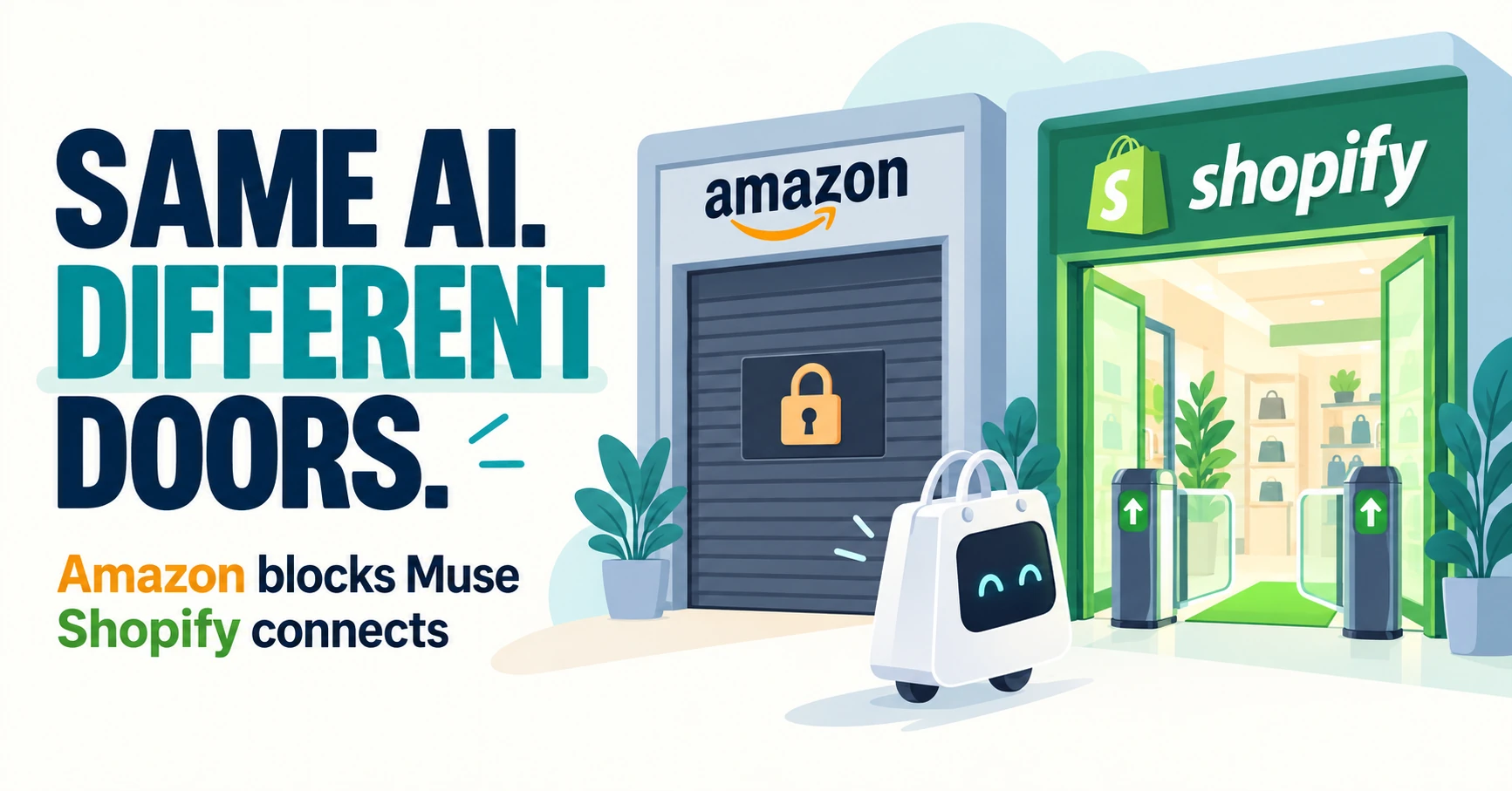 Same AI, different doors: why Amazon blocked Muse while Shopify offers a connection