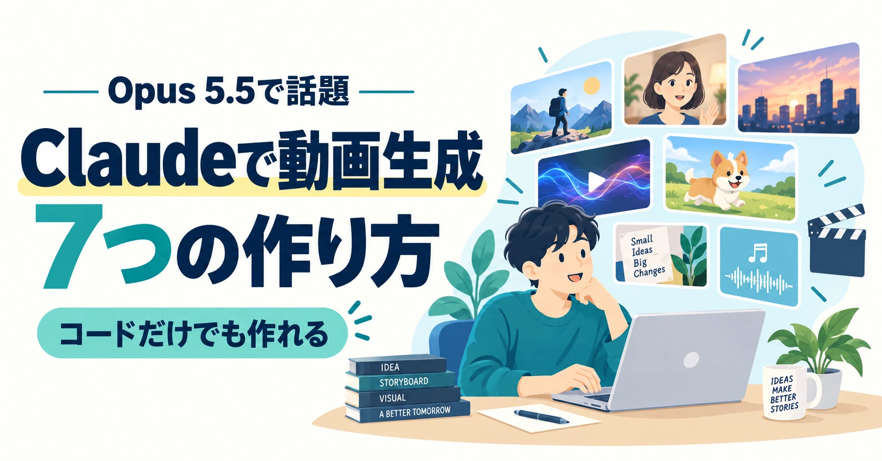 Claudeで動画生成するには？Opus 5.5で試せる7パターンを比較
