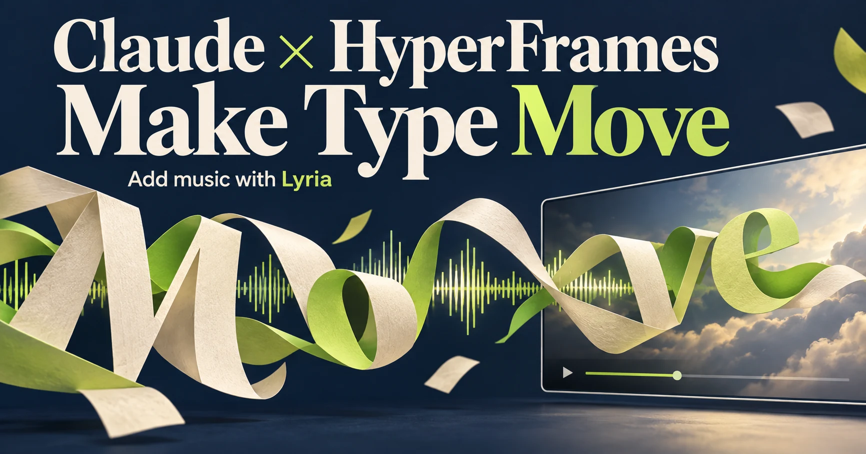 Claude Code and HyperFrames: make a video and add Lyria music