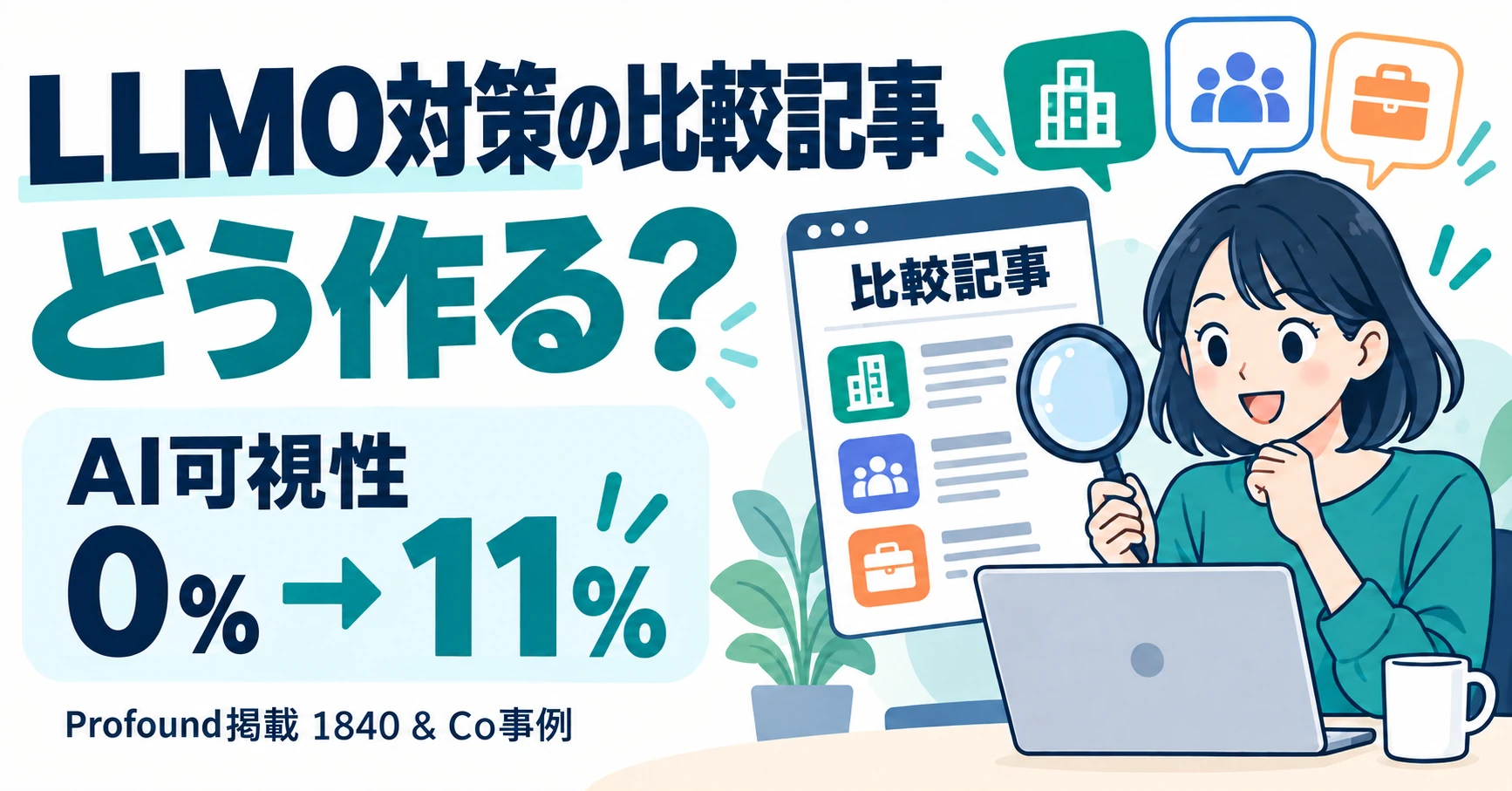LLMO対策の比較記事はどう作る？AI可視性が0%→11%と報告された1840 & Coの例
