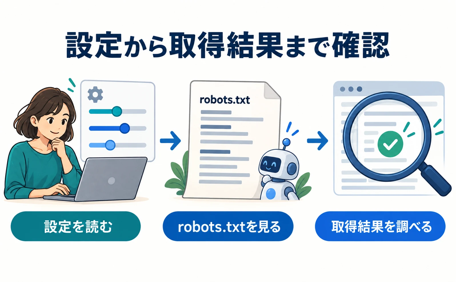 管理画面の設定、robots.txt、実際の取得結果を順番に点検する